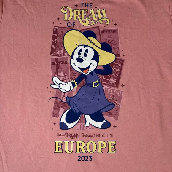 DCL Disney Cruise Line Disney Dream of Europe 2023 Minnie  Long Sleeve Sz 1X NEW - Picture 5 of 9